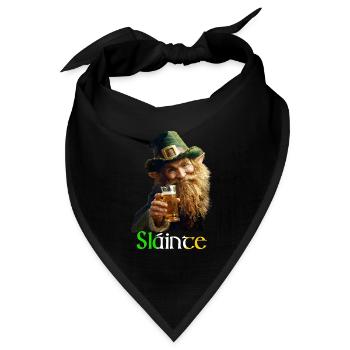 SLAINTE - SAINT PATRICKS DAY - a fheile padraig - Bandana Dreieckstuch - Schwarz - Vorne