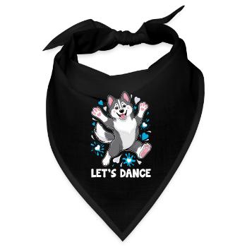 Ein Husky Dancing Let's Dance For Dancing Dancer - Bandana Dreieckstuch - Schwarz - Vorne
