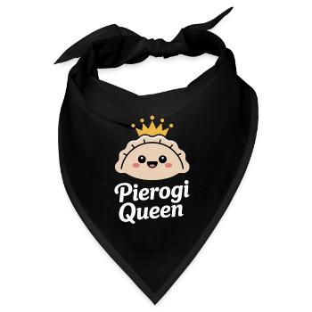 Queen Dumplings – Niedliche Dumpling in der Krone - Bandana Dreieckstuch - Schwarz - Vorne