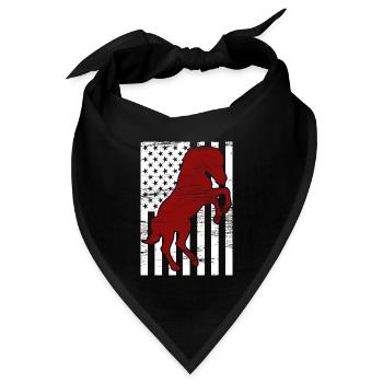 4. Juli USA Reiten - Bandana Dreieckstuch - Schwarz - Vorne