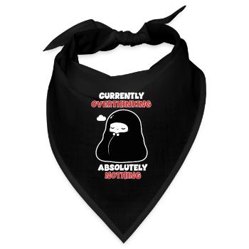 Overthinking Nothing Manga Chibi Humor - Bandana Dreieckstuch - Schwarz - Vorne
