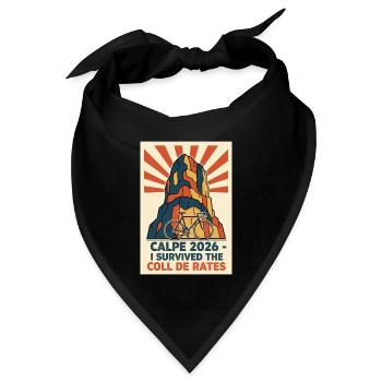 Calpe 2026 Vintage-Radsportplakat - Bandana Dreieckstuch - Schwarz - Vorne