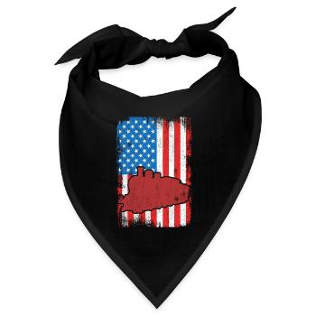 4. Juli USA Eisenbahn - Bandana Dreieckstuch - Schwarz - Vorne