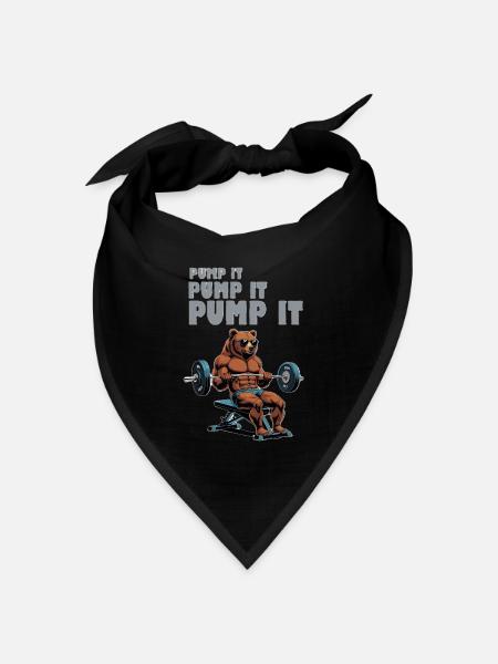 Powerbär im Fitness-Look - Bandana Dreieckstuch - Schwarz