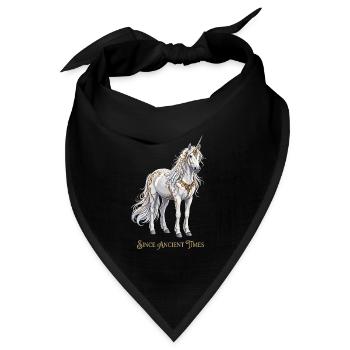Magisches mystisches Einhorn  - Bandana Dreieckstuch - Schwarz - Vorne