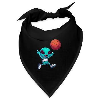 Alien Basketballer: Außerirdisch guter Basketballv - Bandana Dreieckstuch - Schwarz - Vorne
