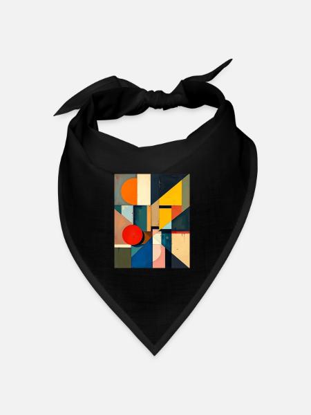 Kubismus - Bandana Dreieckstuch - Schwarz