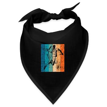 Retro Handballer Handball Vintage Geschenk - Bandana Dreieckstuch - Schwarz - Vorne