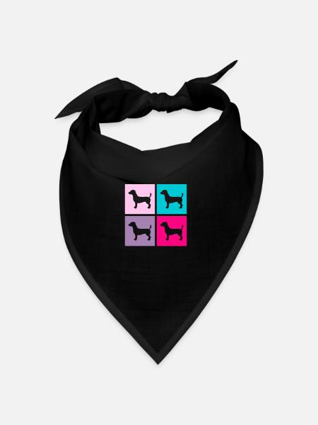 Jack Russel Hund Terrier Retro Geschenk - Bandana Dreieckstuch - Schwarz