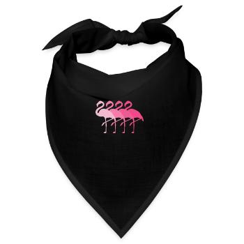 Flamingos Vogel Flamingo Rosa Party Retro Geschenk - Bandana Dreieckstuch - Schwarz - Vorne