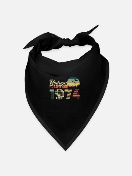Vintage 1974 Geburtstag Retro Jahrgang Geschenk - Bandana Dreieckstuch - Schwarz