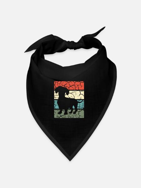 Dackel Hund Hundeliebhaber Teckel Retro Geschenk - Bandana Dreieckstuch - Schwarz
