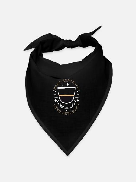 More Espresso Less Depresso - Bandana Dreieckstuch - Schwarz
