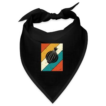 Onion Lover Retro Vegetables Vegan Gift idea - Bandana Dreieckstuch - Schwarz - Vorne