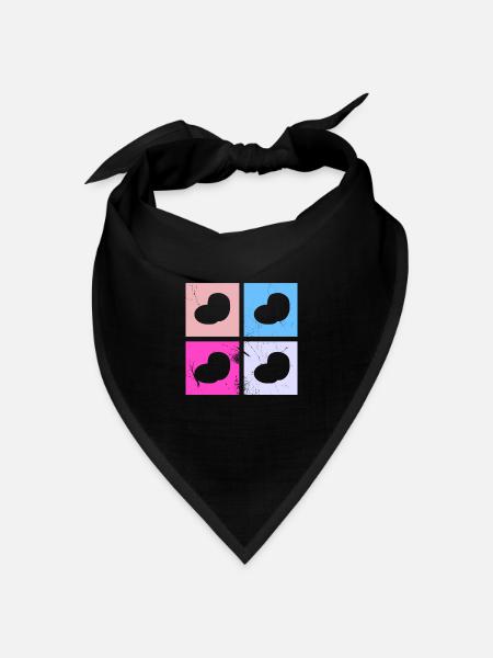 Kartoffel Kartoffelbrei Retro Geschenk - Bandana Dreieckstuch - Schwarz