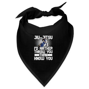 Jiu Jitsu Judo BJJ Mädchen Kampfkunst Sport - Bandana Dreieckstuch - Schwarz - Vorne