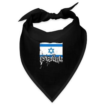 Israel Jerusalem Nationalfarben Judentum - Bandana Dreieckstuch - Schwarz - Vorne