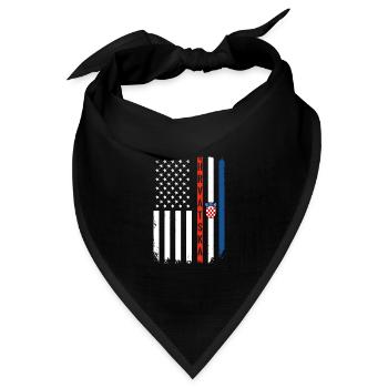 Balkan Kroatien Urlaub Reise Kroate Spruch - Bandana Dreieckstuch - Schwarz - Vorne