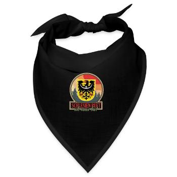Schlesien Heimatland Polen Schläsig Flagge - Bandana Dreieckstuch - Schwarz - Vorne