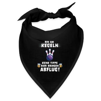 Kegeln Kegler Kegel Spruch lustig Geschenkidee - Bandana Dreieckstuch - Schwarz - Vorne