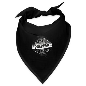 Old Prepper Fox Vorbereitung Ist Alles Geschenk - Bandana Dreieckstuch - Schwarz - Vorne