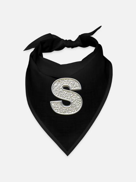 S, letter, initial, monogram, - Bandana Dreieckstuch - Schwarz