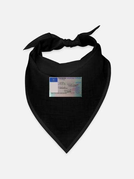 Führerschein Vorderseite - Bandana Dreieckstuch - Schwarz