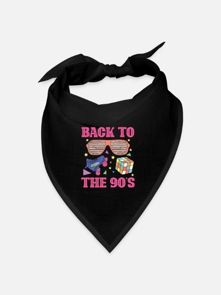 90s 90er - Bandana Dreieckstuch - Schwarz