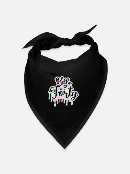 Feiern Sie den 40. Geburtstag der Frau 40 Jahre Batiken - Bandana Dreieckstuch - Schwarz