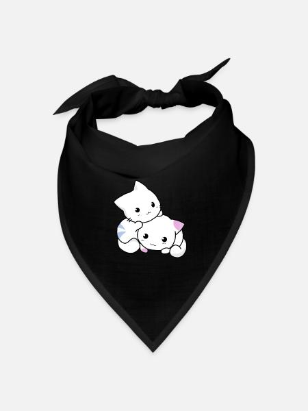 Kätzchen - Bandana Dreieckstuch - Schwarz