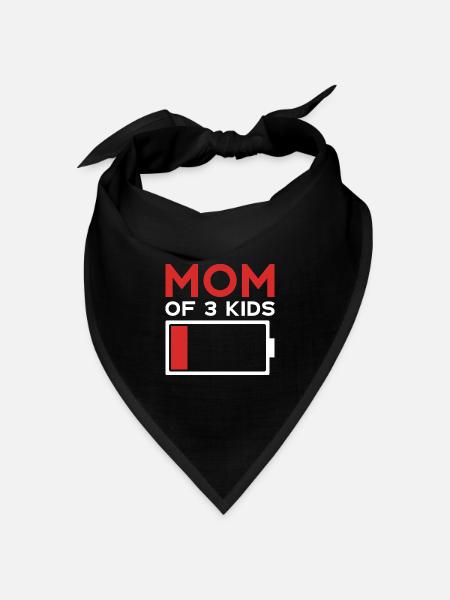 MOM OF 3 KIDS MAMA DREI KINDER - Bandana Dreieckstuch - Schwarz