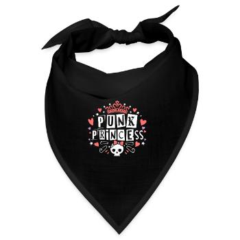 Punk Frau Prinzessin Rocker Punk - Bandana Dreieckstuch - Schwarz - Vorne
