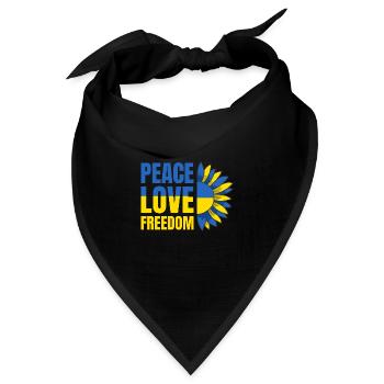 Ukraine Flagge Peace Ukrainische Fahne Frieden - Bandana Dreieckstuch - Schwarz - Vorne