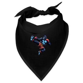 Kampfsportarten - Thai-Boxen und Kickboxen Gorilla - Bandana Dreieckstuch - Schwarz - Vorne