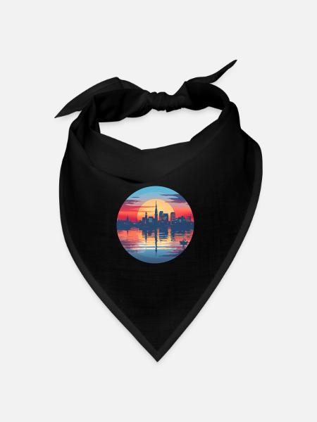 Bremerhaven Skyline - Bandana Dreieckstuch - Schwarz