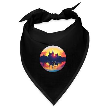 Koblenz Skyline - Bandana Dreieckstuch - Schwarz - Vorne