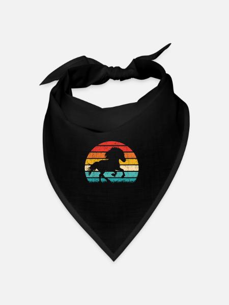 Islandpferd Tölt Isländer Islandpony Retro Vintage - Bandana Dreieckstuch - Schwarz