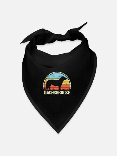 Dachsbracke Bracke Bracken Vintage Retro - Bandana Dreieckstuch - Schwarz