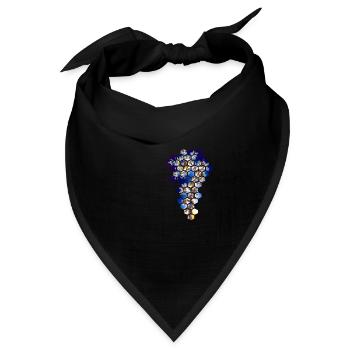 Waben Fraktal - Bandana Dreieckstuch - Schwarz - Vorne