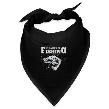 Lustiger Angler Fischer Spruch Angeln - Bandana Dreieckstuch - Schwarz - Vorne