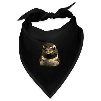 Realistischer Eselspinguin Antarktischer Vogel - Bandana Dreieckstuch - Schwarz - Vorne
