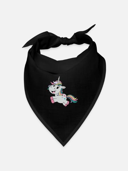 Einhorn - Bandana Dreieckstuch - Schwarz