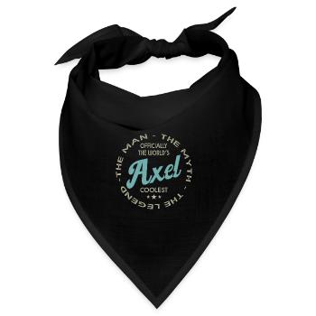 AXEL Namensgeschenk T-Shirt personalisiert Axel - Bandana Dreieckstuch - Schwarz - Vorne