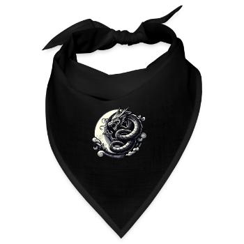 Mystische Drachen-Silhouette - Bandana Dreieckstuch - Schwarz - Vorne