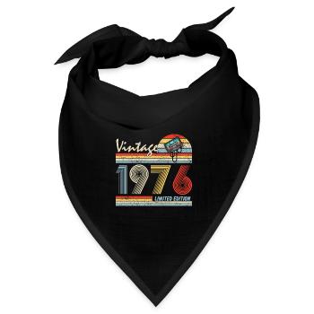 Alles Gute zum 45. Geburtstag Vintage 1976 45 Jahre alt - Bandana Dreieckstuch - Schwarz - Vorne