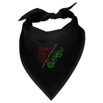 Bulle Bär Chart Investor - Bandana Dreieckstuch - Schwarz - Vorne