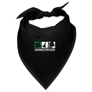 Essenkehrer Motiv Schlotfeger Glücksbringer Besen - Bandana Dreieckstuch - Schwarz - Vorne