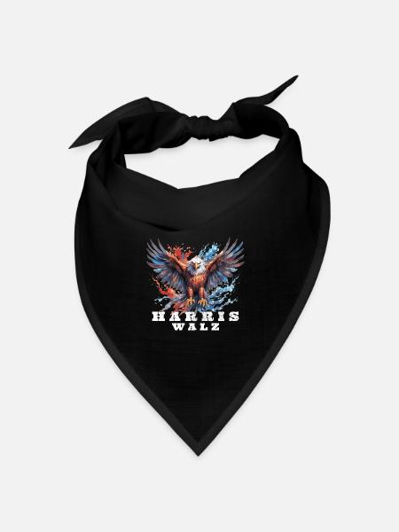 Kamala Harris & Tim Walz 2024 Vintage Shirt - Bandana Dreieckstuch - Schwarz