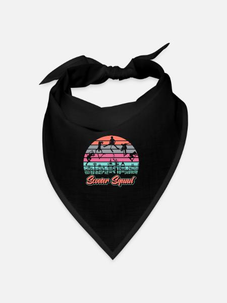 Retro Stunt Scooter Stunts Team Squad für Scooter - Bandana Dreieckstuch - Schwarz
