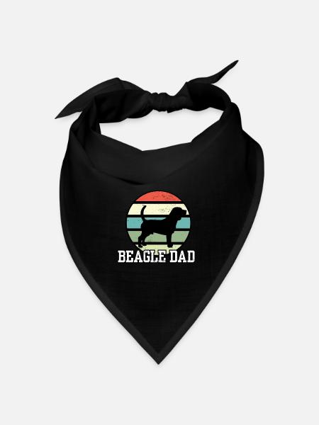 Beagle Dad I Retro Beagle Dad - Bandana Dreieckstuch - Schwarz